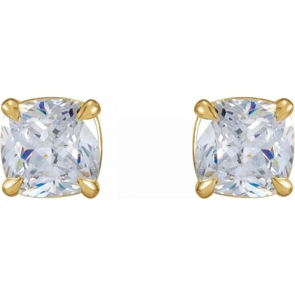 Cushion Diamond Studs 14K Yellow Gold (1.49 Ct D E Vs) C54200056 - Picture 3 of 6